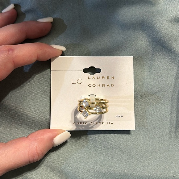 LC Lauren Conrad Jewelry - NWT size 9 Lauren Conrad gold ring. 3 bands with diamonds.